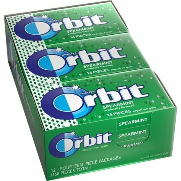 Mars Orbit Gum, Sugar-free, Spearmint, 12PK MRS11484